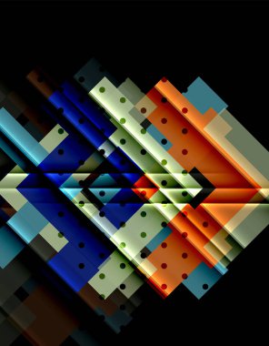 Siyah arka plan üzerinde renkli oklar