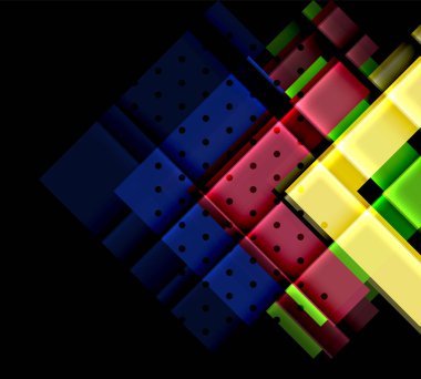 Siyah arka plan üzerinde renkli oklar