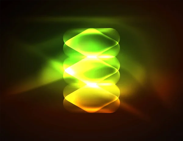 Beleuchtete Linse Fackeln, glühende Farbe Techno-Hintergrund — Stockvektor