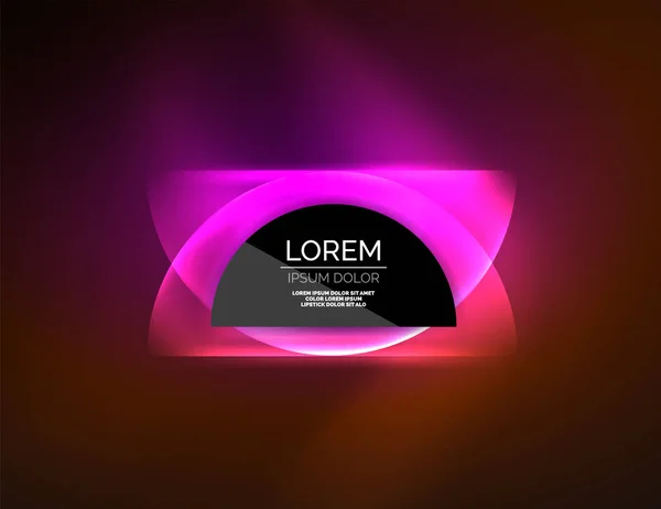 Formes rondes, éléments trasparents lumineux néon. Fond abstrait vectoriel — Image vectorielle