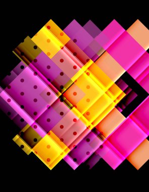 Renkli üçgenler ve oklar koyu arka plan üzerinde