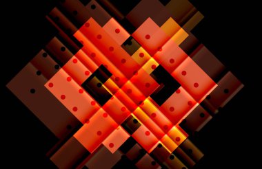 Renkli üçgenler ve oklar koyu arka plan üzerinde