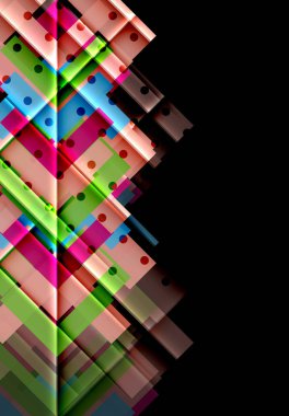 Renkli üçgenler ve oklar koyu arka plan üzerinde