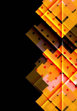 Renkli üçgenler ve oklar koyu arka plan üzerinde