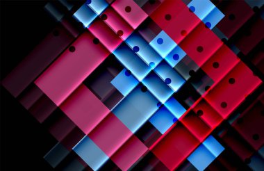 Renkli üçgenler ve oklar koyu arka plan üzerinde