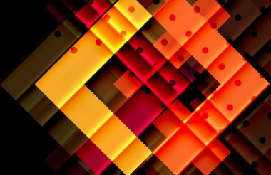 Renkli üçgenler ve oklar koyu arka plan üzerinde