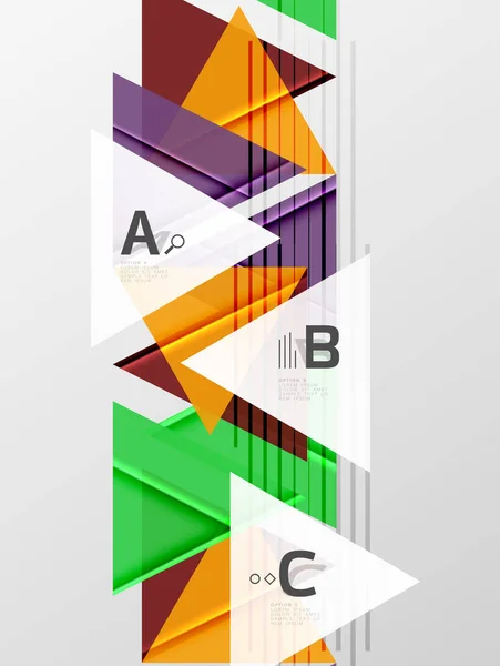 Kleur driehoeken achtergrondontwerp — Stockvector