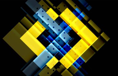 Siyah arka plan üzerinde renkli oklar