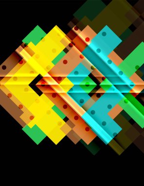 Siyah arka plan üzerinde renkli oklar