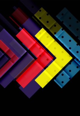 Siyah arka plan üzerinde renkli oklar