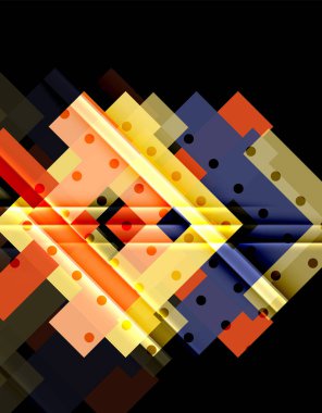 Siyah arka plan üzerinde renkli oklar