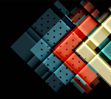 Renkli üçgenler ve oklar koyu arka plan üzerinde