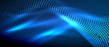 Soyut dalga koyu, parlak hareket üzerinde parlayan