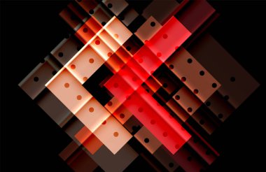 Renkli üçgenler ve oklar koyu arka plan üzerinde