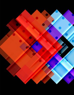 Renkli üçgenler ve oklar koyu arka plan üzerinde