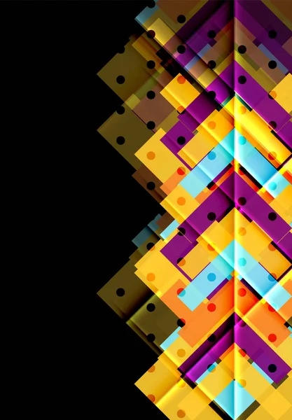 Renkli üçgenler ve oklar koyu arka plan üzerinde