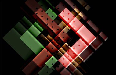 Renkli üçgenler ve oklar koyu arka plan üzerinde