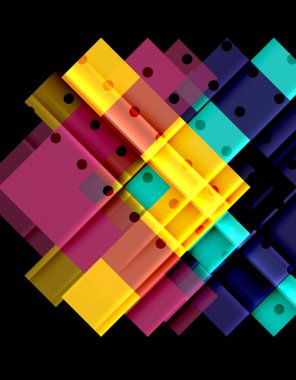 Renkli üçgenler ve oklar koyu arka plan üzerinde