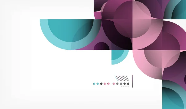カラー サークル抽象的な幾何学的な背景、メッセージと近代的な形状 — ストックベクタ