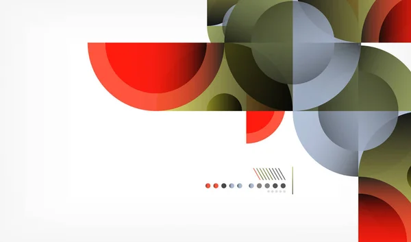 Kolor koło streszczenie tło geometrycznych, nowoczesne kształty z wiadomości — Wektor stockowy