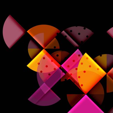 Siyah arka plan üzerine daire öğeleri