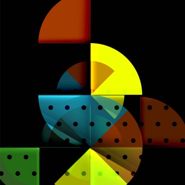 Siyah arka plan üzerine daire öğeleri