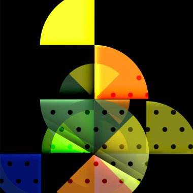 Siyah arka plan üzerine daire öğeleri