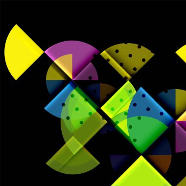 Siyah arka plan üzerine daire öğeleri