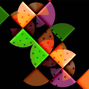 Siyah arka plan üzerine daire öğeleri