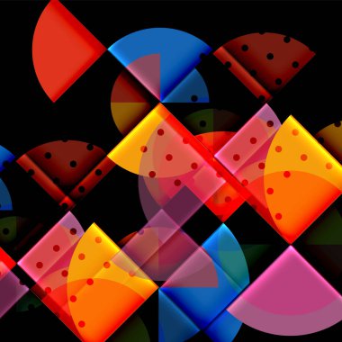 Siyah arka plan üzerine daire öğeleri