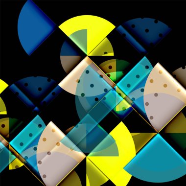 Siyah arka plan üzerine daire öğeleri