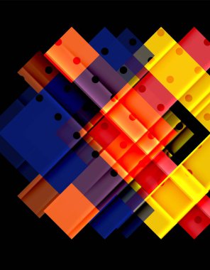 Siyah arka plan üzerinde renkli oklar