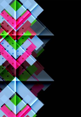 Siyah arka plan üzerinde renkli oklar