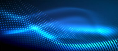 Soyut dalga koyu, parlak hareket üzerinde parlayan