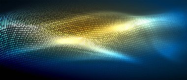 Soyut dalga koyu, parlak hareket üzerinde parlayan