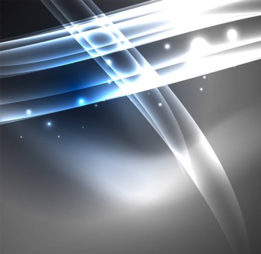 Enerji hatları, karanlıkta parlayan dalgalar vektör arka plan