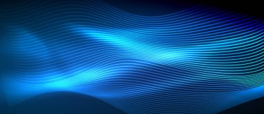 Soyut dalga koyu, parlak hareket üzerinde parlayan