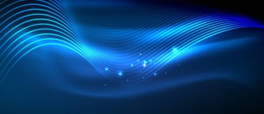 Soyut dalga koyu, parlak hareket üzerinde parlayan