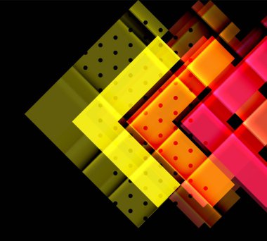 Siyah arka plan üzerinde renkli oklar