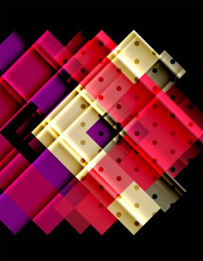 Renkli üçgenler ve oklar koyu arka plan üzerinde