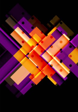 Renkli üçgenler ve oklar koyu arka plan üzerinde