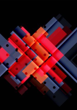 Siyah arka plan üzerinde renkli oklar