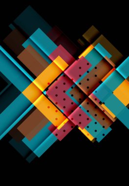 Siyah arka plan üzerinde renkli oklar