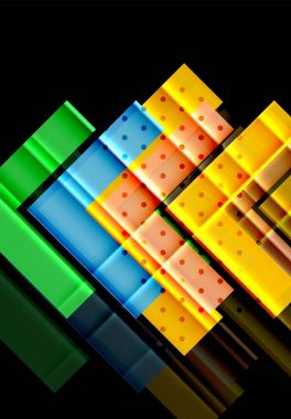 Siyah arka plan üzerinde renkli oklar