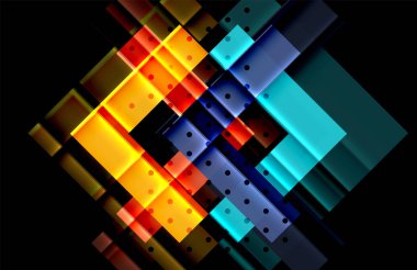 Siyah arka plan üzerinde renkli oklar