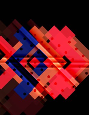 Siyah arka plan üzerinde renkli oklar