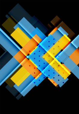 Siyah arka plan üzerinde renkli oklar