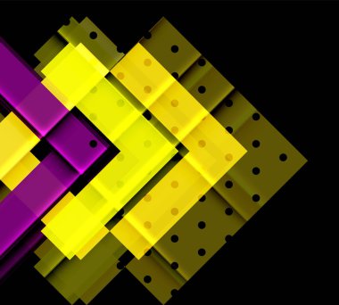 Siyah arka plan üzerinde renkli oklar