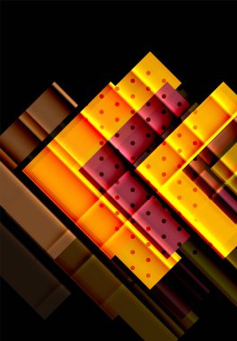 Renkli üçgenler ve oklar koyu arka plan üzerinde