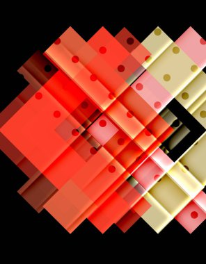 Renkli üçgenler ve oklar koyu arka plan üzerinde